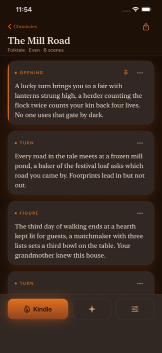 A saga with its written scenes